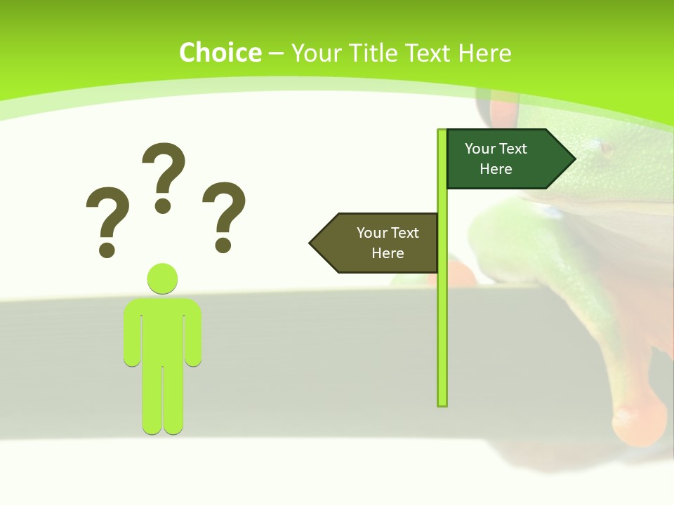 Leaf Redeyed Tree Frog Copyspace PowerPoint Template