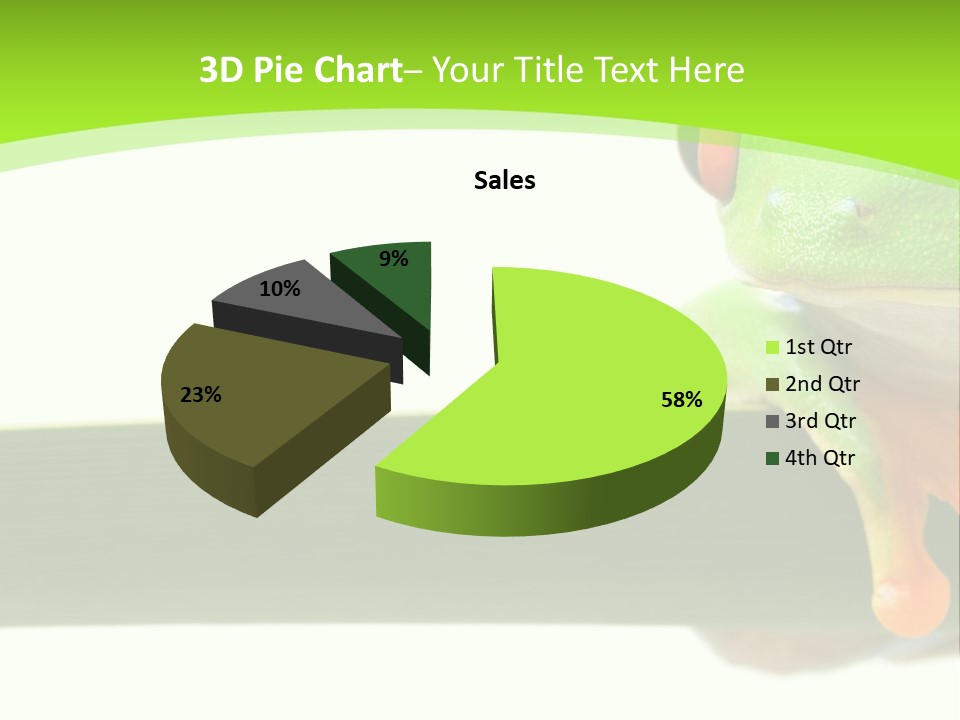 Leaf Redeyed Tree Frog Copyspace PowerPoint Template