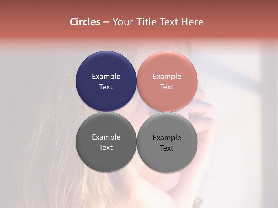 A Woman Looking Out Of A Window With Her Hand On Her Face PowerPoint Template