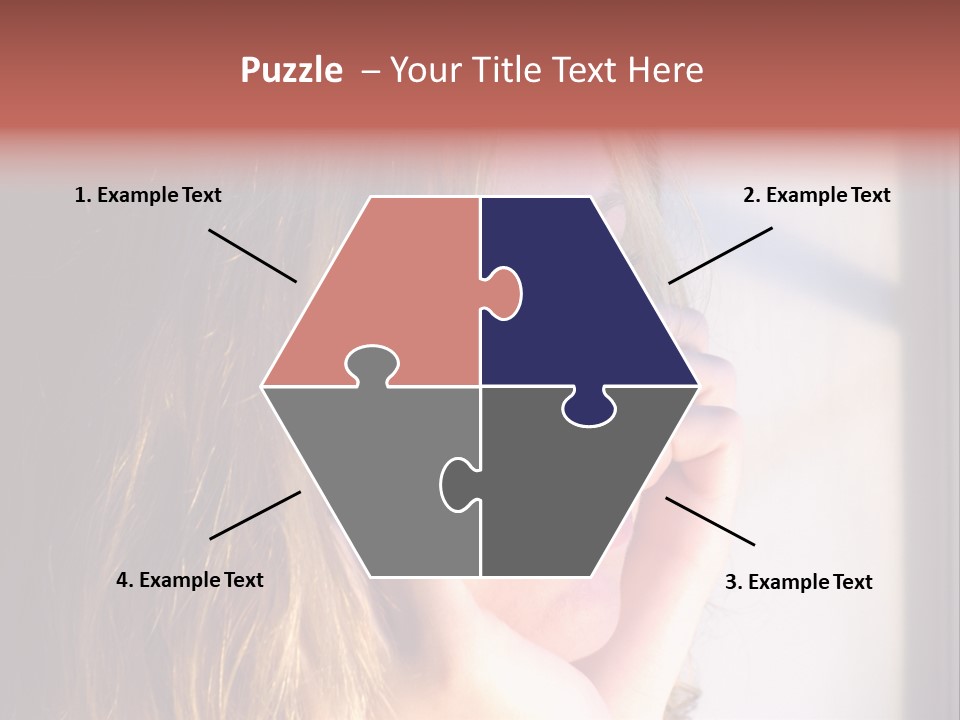 A Woman Looking Out Of A Window With Her Hand On Her Face PowerPoint Template