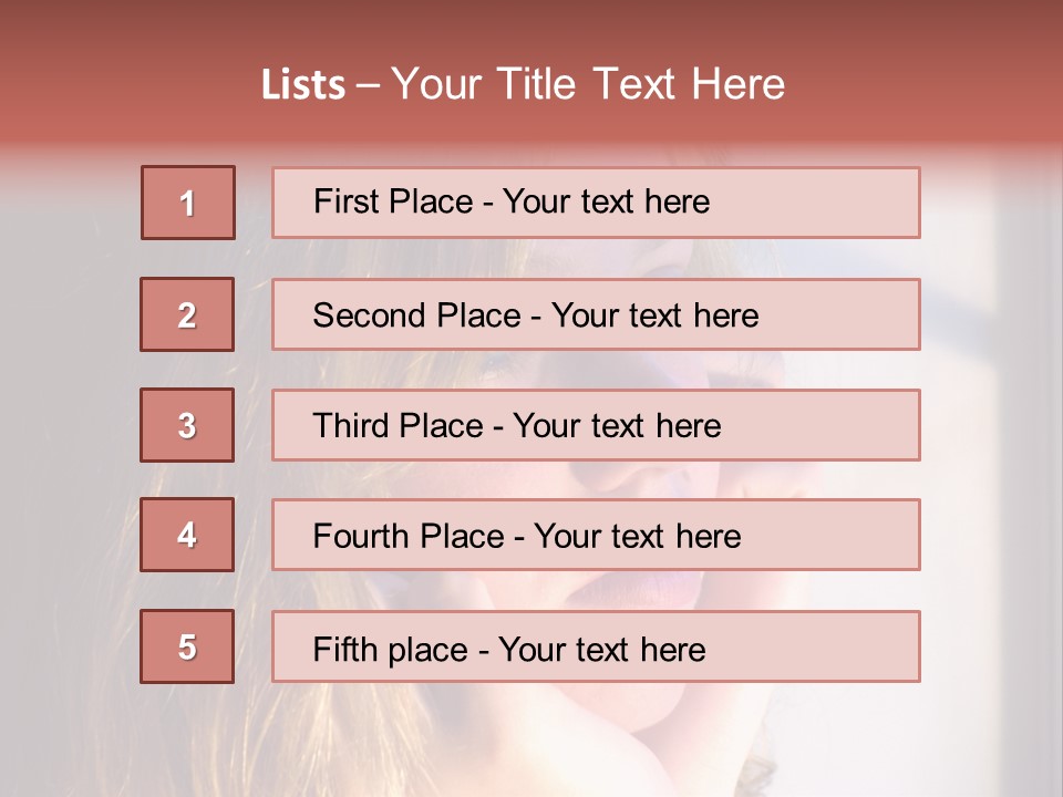 A Woman Looking Out Of A Window With Her Hand On Her Face PowerPoint Template