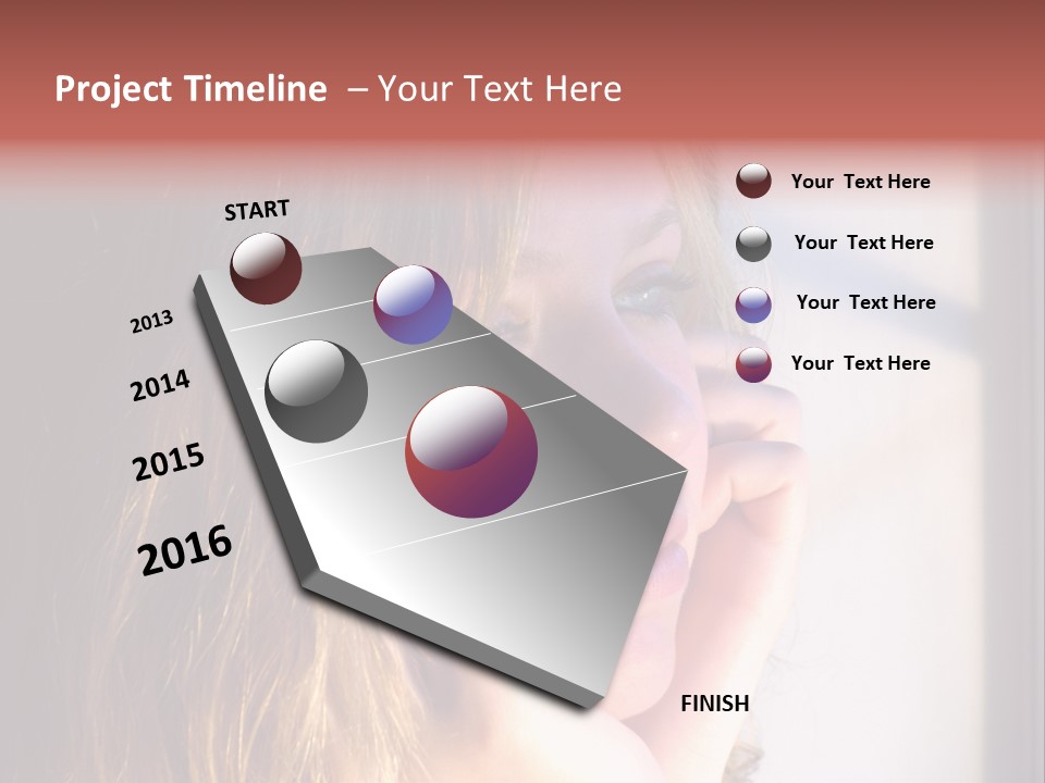 A Woman Looking Out Of A Window With Her Hand On Her Face PowerPoint Template