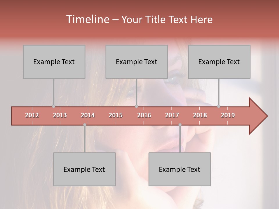 A Woman Looking Out Of A Window With Her Hand On Her Face PowerPoint Template