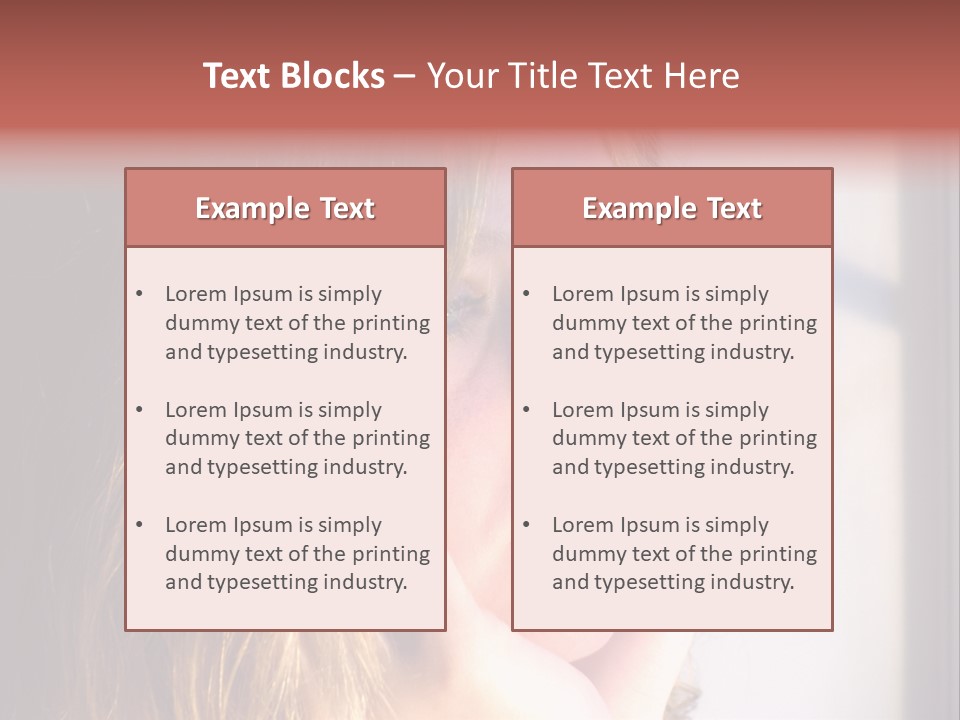 A Woman Looking Out Of A Window With Her Hand On Her Face PowerPoint Template