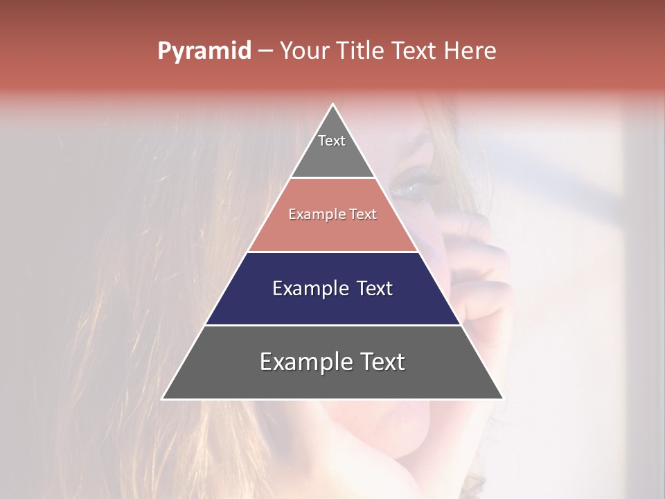 A Woman Looking Out Of A Window With Her Hand On Her Face PowerPoint Template