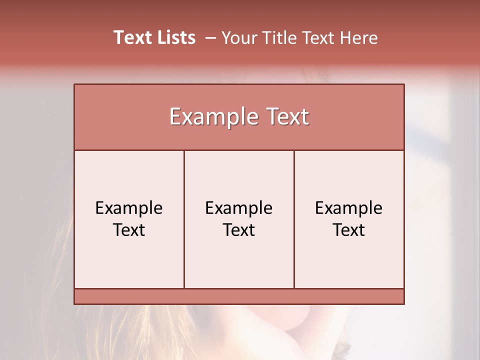 A Woman Looking Out Of A Window With Her Hand On Her Face PowerPoint Template