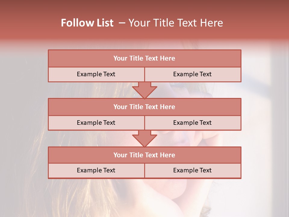 A Woman Looking Out Of A Window With Her Hand On Her Face PowerPoint Template