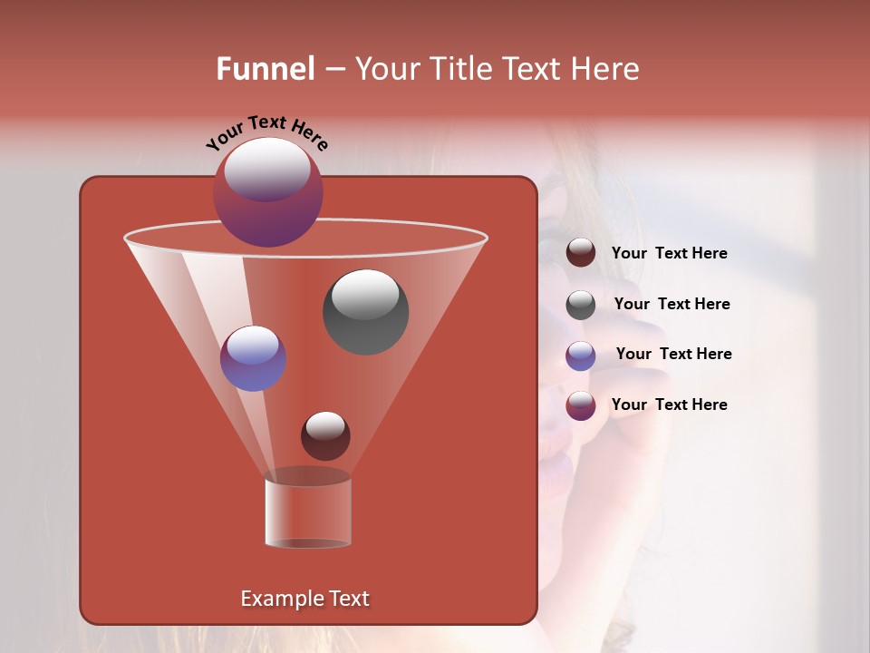 A Woman Looking Out Of A Window With Her Hand On Her Face PowerPoint Template