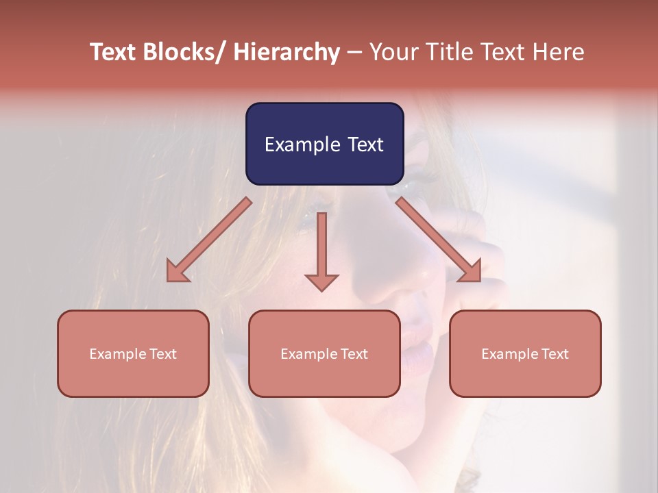 A Woman Looking Out Of A Window With Her Hand On Her Face PowerPoint Template