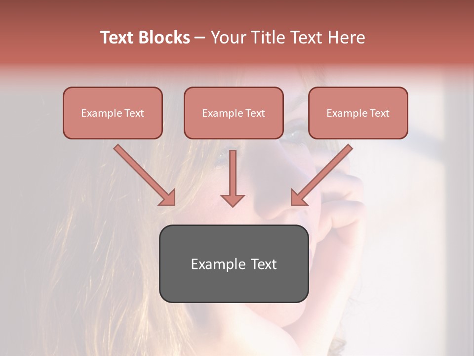 A Woman Looking Out Of A Window With Her Hand On Her Face PowerPoint Template