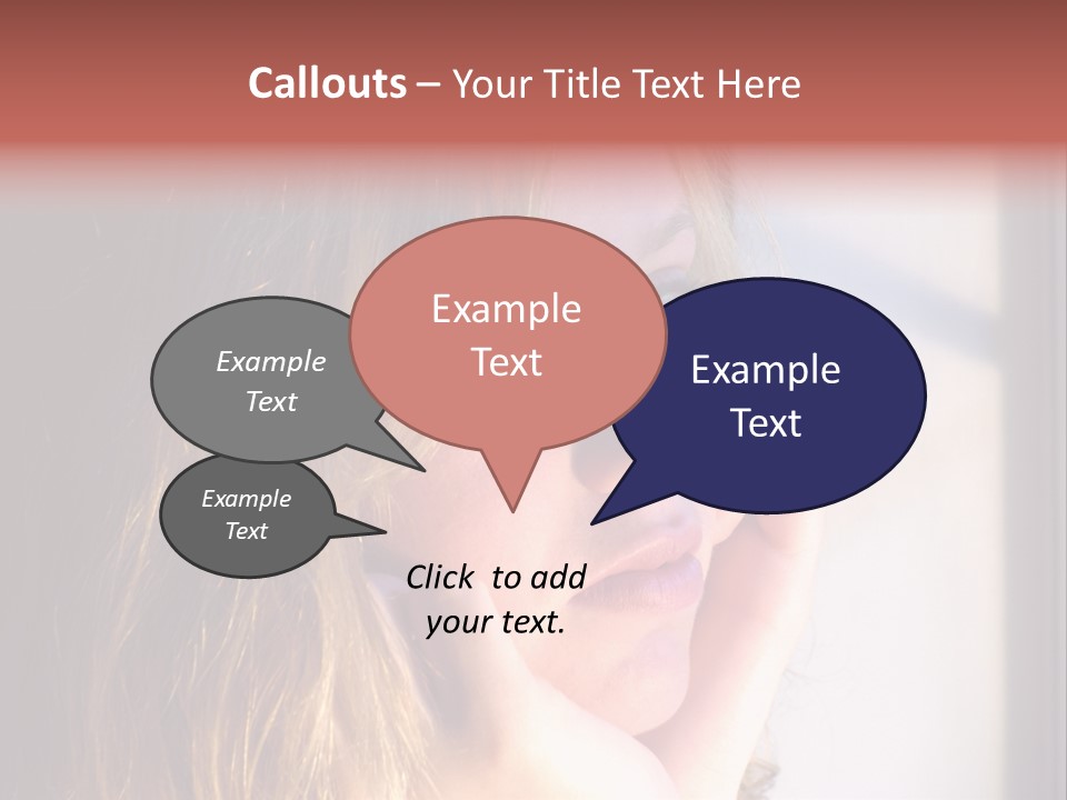 A Woman Looking Out Of A Window With Her Hand On Her Face PowerPoint Template