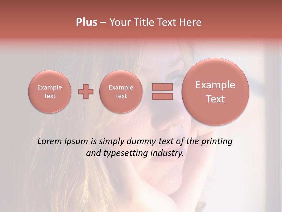 A Woman Looking Out Of A Window With Her Hand On Her Face PowerPoint Template