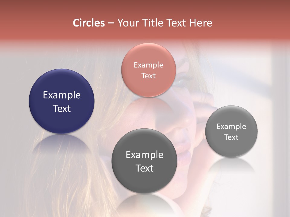 A Woman Looking Out Of A Window With Her Hand On Her Face PowerPoint Template