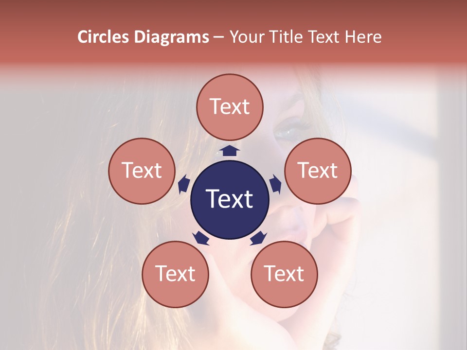 A Woman Looking Out Of A Window With Her Hand On Her Face PowerPoint Template