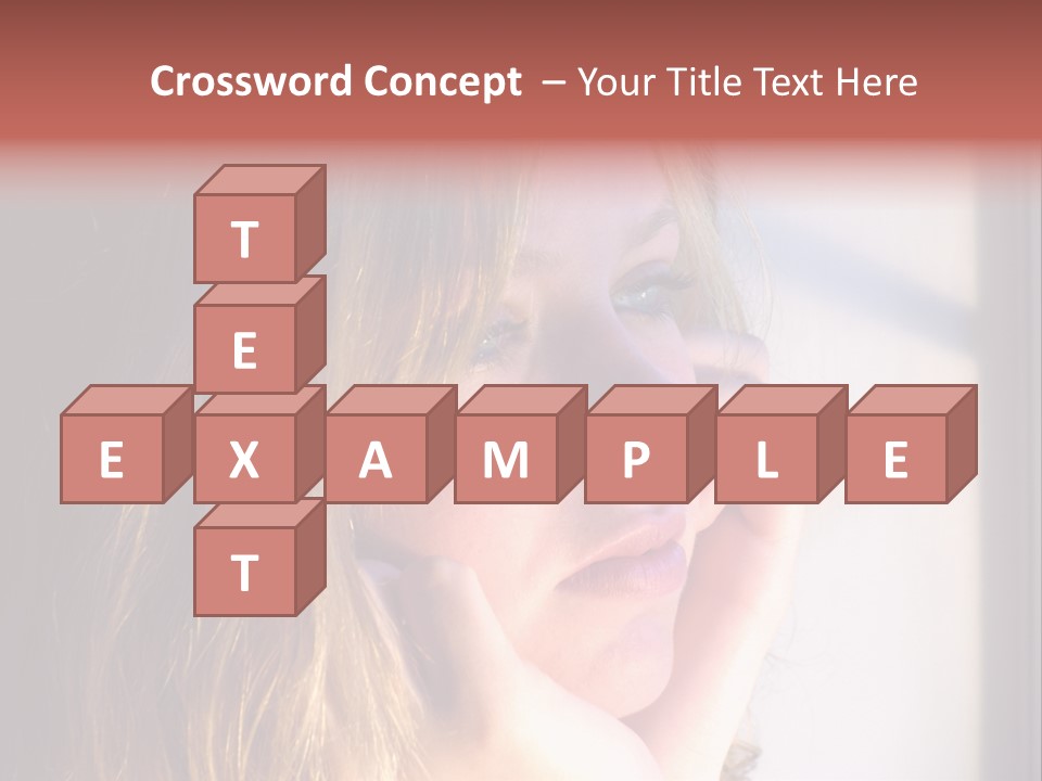 A Woman Looking Out Of A Window With Her Hand On Her Face PowerPoint Template