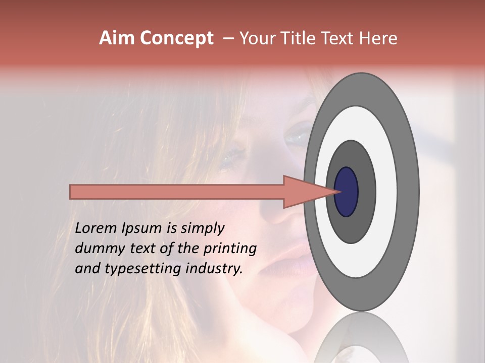 A Woman Looking Out Of A Window With Her Hand On Her Face PowerPoint Template