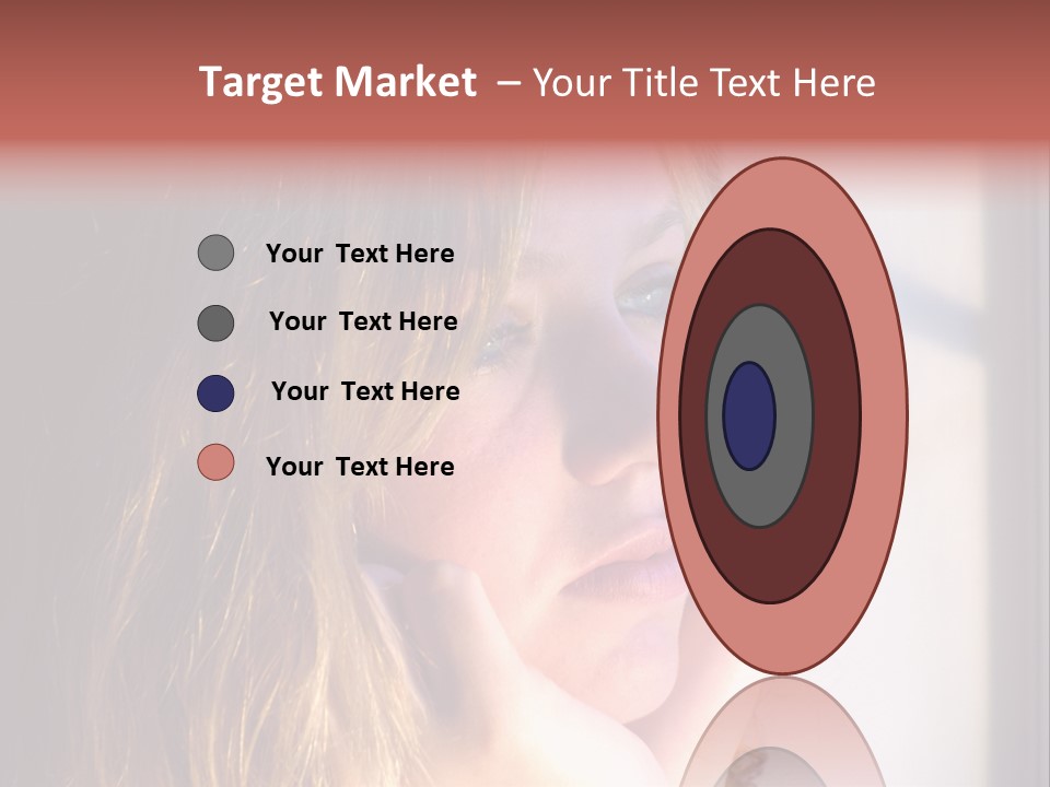 A Woman Looking Out Of A Window With Her Hand On Her Face PowerPoint Template