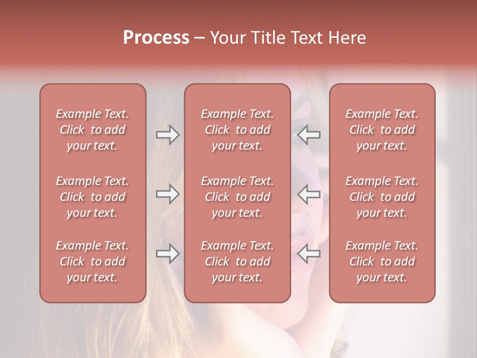 A Woman Looking Out Of A Window With Her Hand On Her Face PowerPoint Template