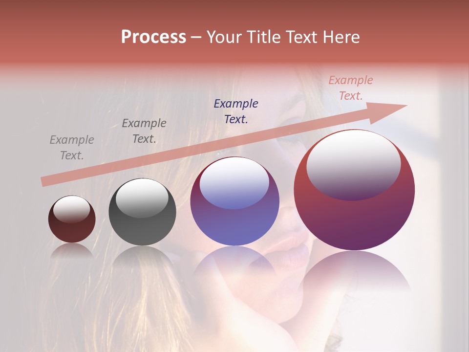 A Woman Looking Out Of A Window With Her Hand On Her Face PowerPoint Template