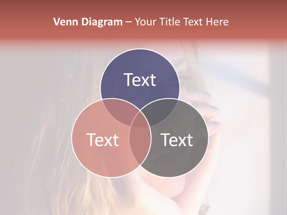 A Woman Looking Out Of A Window With Her Hand On Her Face PowerPoint Template