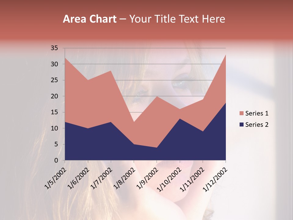 A Woman Looking Out Of A Window With Her Hand On Her Face PowerPoint Template