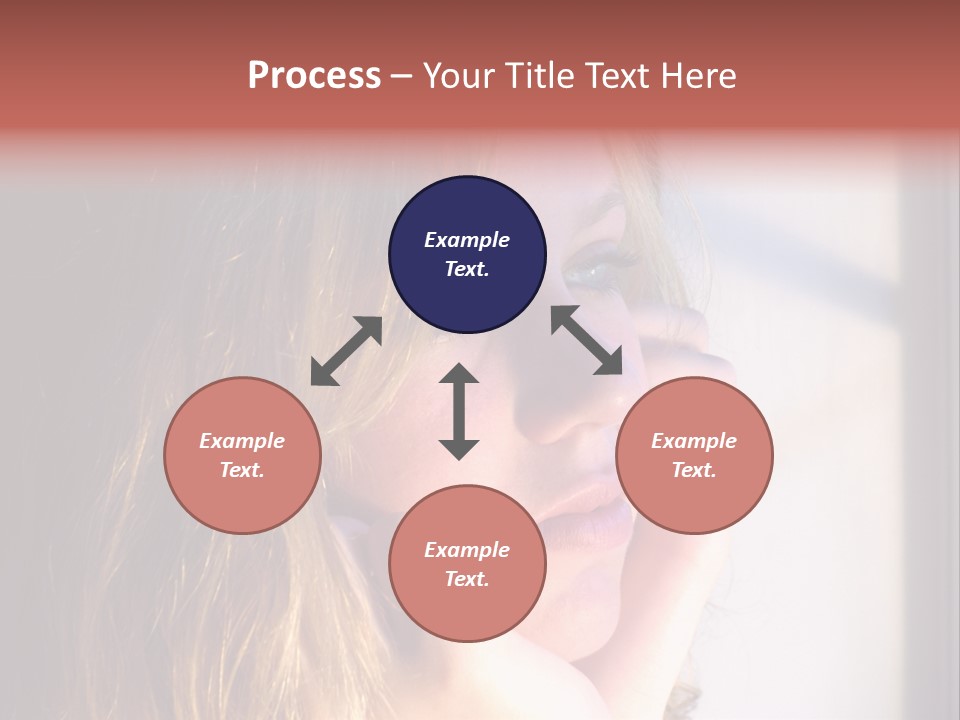 A Woman Looking Out Of A Window With Her Hand On Her Face PowerPoint Template