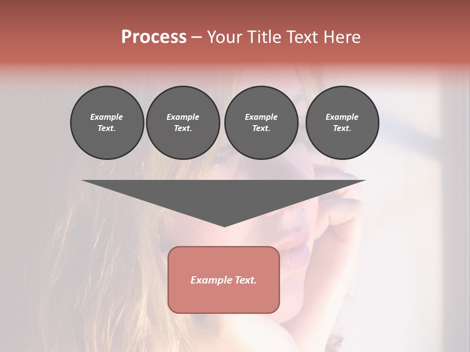 A Woman Looking Out Of A Window With Her Hand On Her Face PowerPoint Template