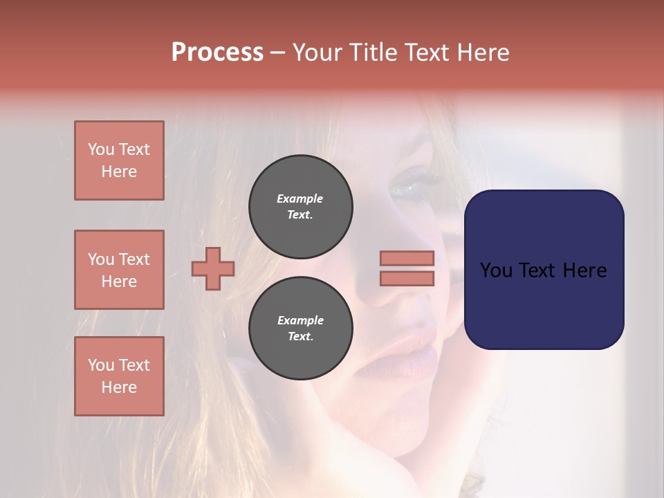 A Woman Looking Out Of A Window With Her Hand On Her Face PowerPoint Template