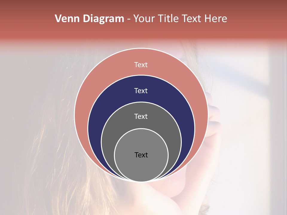A Woman Looking Out Of A Window With Her Hand On Her Face PowerPoint Template