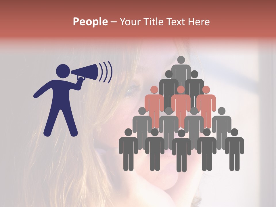 A Woman Looking Out Of A Window With Her Hand On Her Face PowerPoint Template