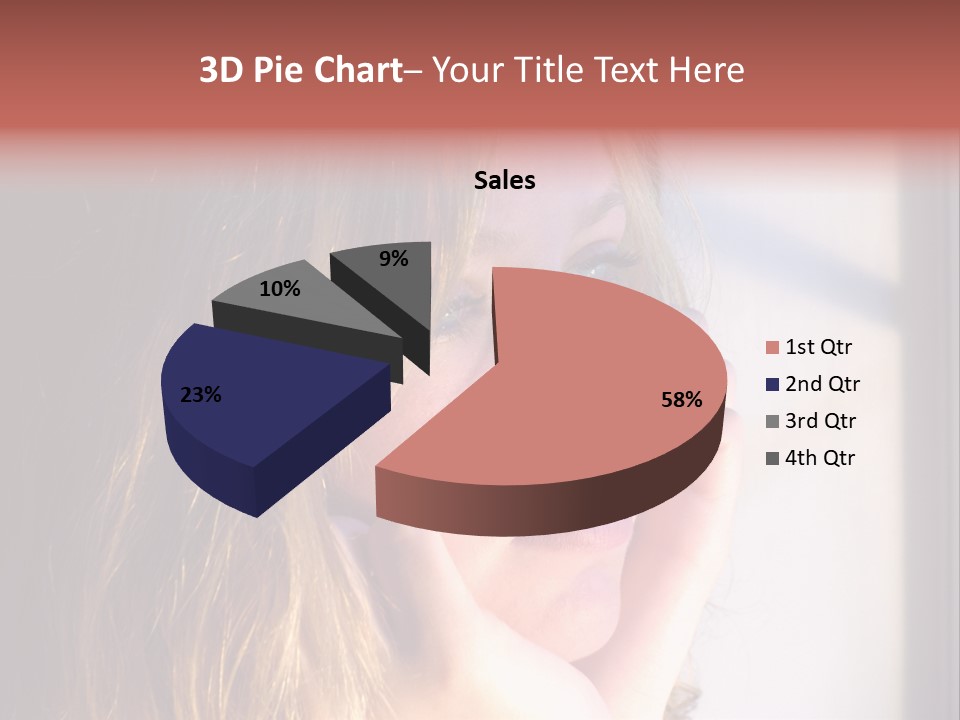 A Woman Looking Out Of A Window With Her Hand On Her Face PowerPoint Template