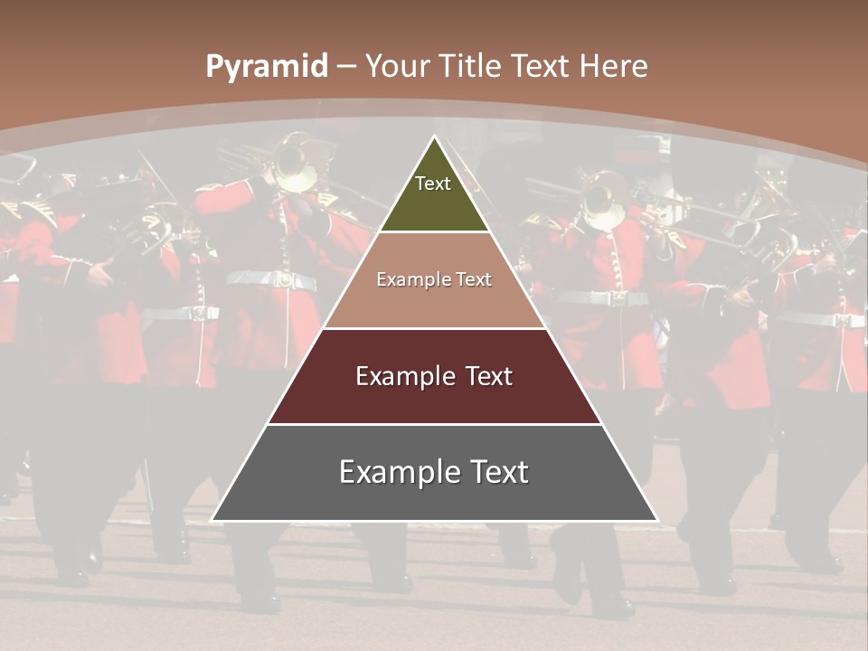 A Group Of Men In Red Uniforms Marching Down A Street PowerPoint Template