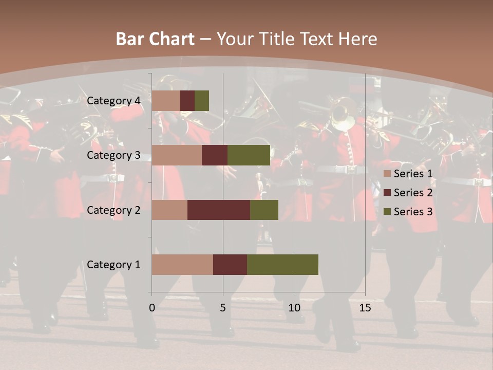 A Group Of Men In Red Uniforms Marching Down A Street PowerPoint Template