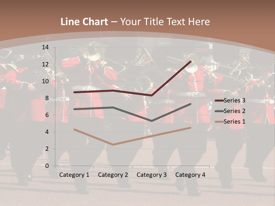 A Group Of Men In Red Uniforms Marching Down A Street PowerPoint Template