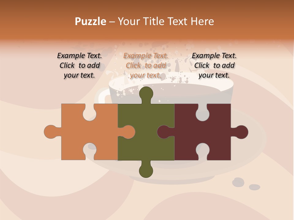 A Cup Of Coffee On A Saucer With Coffee Beans PowerPoint Template