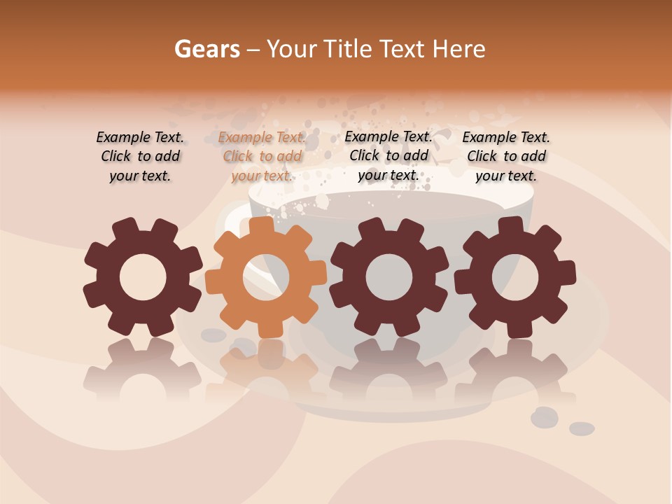 A Cup Of Coffee On A Saucer With Coffee Beans PowerPoint Template