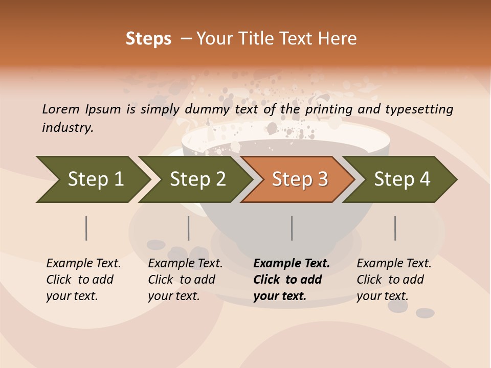 A Cup Of Coffee On A Saucer With Coffee Beans PowerPoint Template