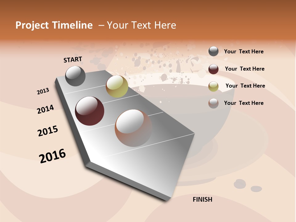A Cup Of Coffee On A Saucer With Coffee Beans PowerPoint Template