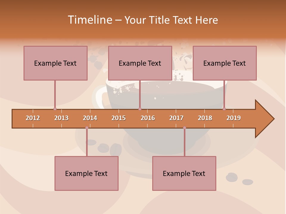 A Cup Of Coffee On A Saucer With Coffee Beans PowerPoint Template