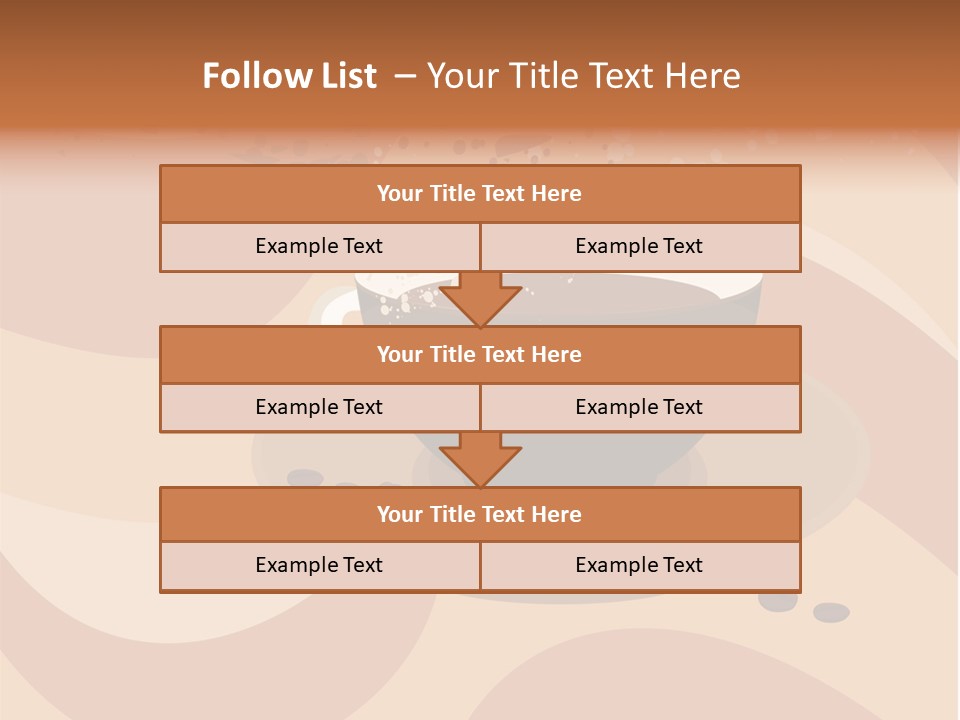 A Cup Of Coffee On A Saucer With Coffee Beans PowerPoint Template