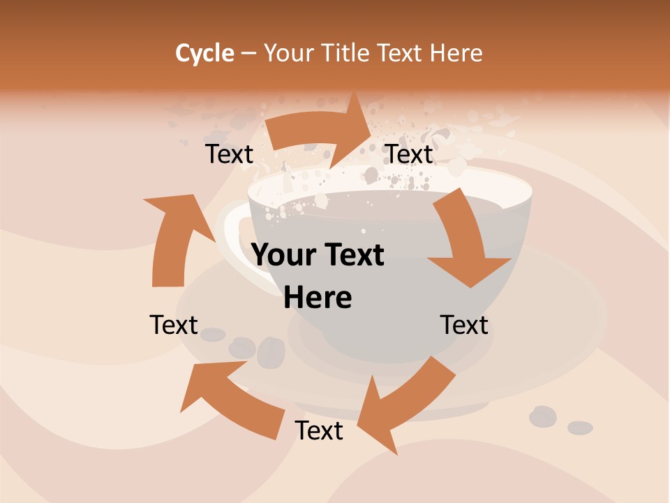 A Cup Of Coffee On A Saucer With Coffee Beans PowerPoint Template