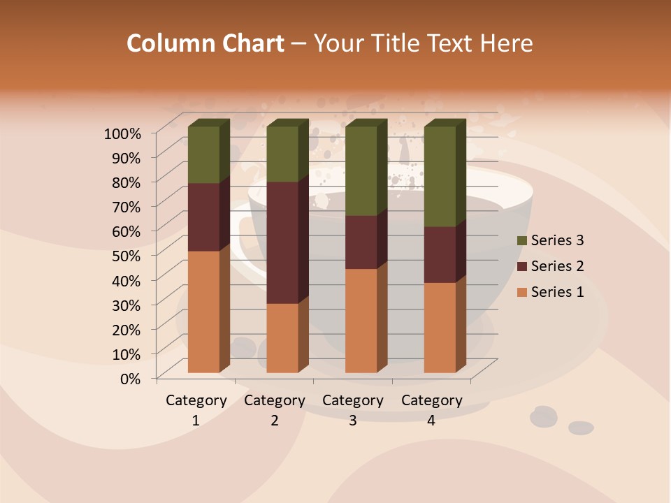 A Cup Of Coffee On A Saucer With Coffee Beans PowerPoint Template