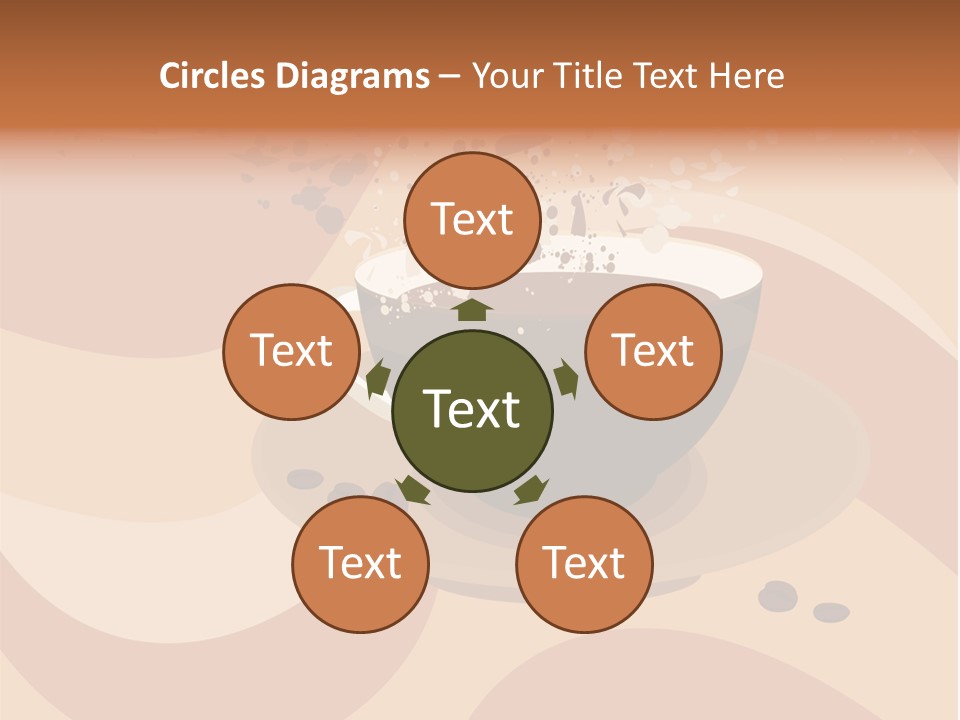 A Cup Of Coffee On A Saucer With Coffee Beans PowerPoint Template