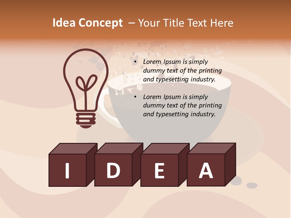 A Cup Of Coffee On A Saucer With Coffee Beans PowerPoint Template