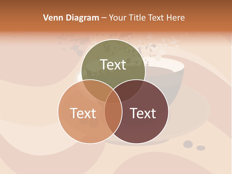 A Cup Of Coffee On A Saucer With Coffee Beans PowerPoint Template