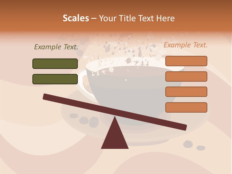 A Cup Of Coffee On A Saucer With Coffee Beans PowerPoint Template