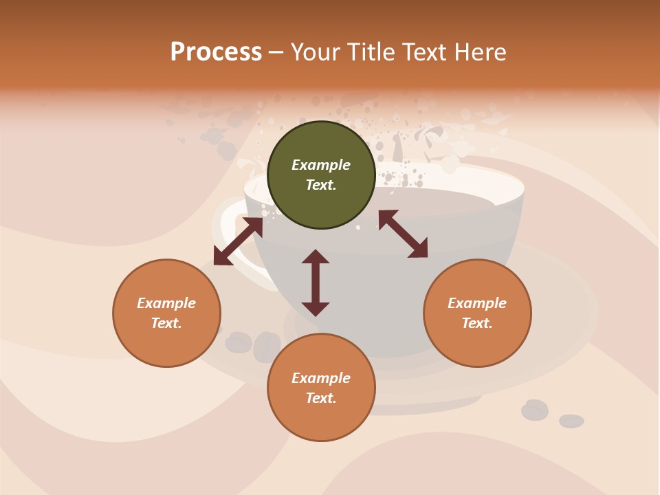 A Cup Of Coffee On A Saucer With Coffee Beans PowerPoint Template