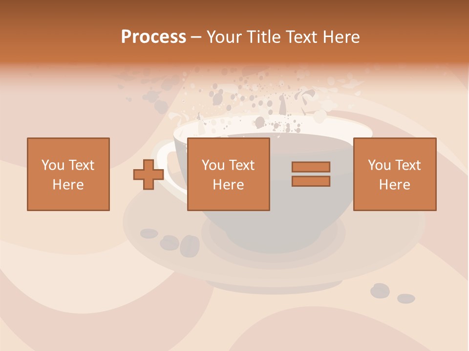 A Cup Of Coffee On A Saucer With Coffee Beans PowerPoint Template