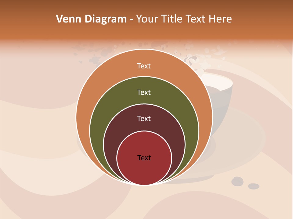 A Cup Of Coffee On A Saucer With Coffee Beans PowerPoint Template