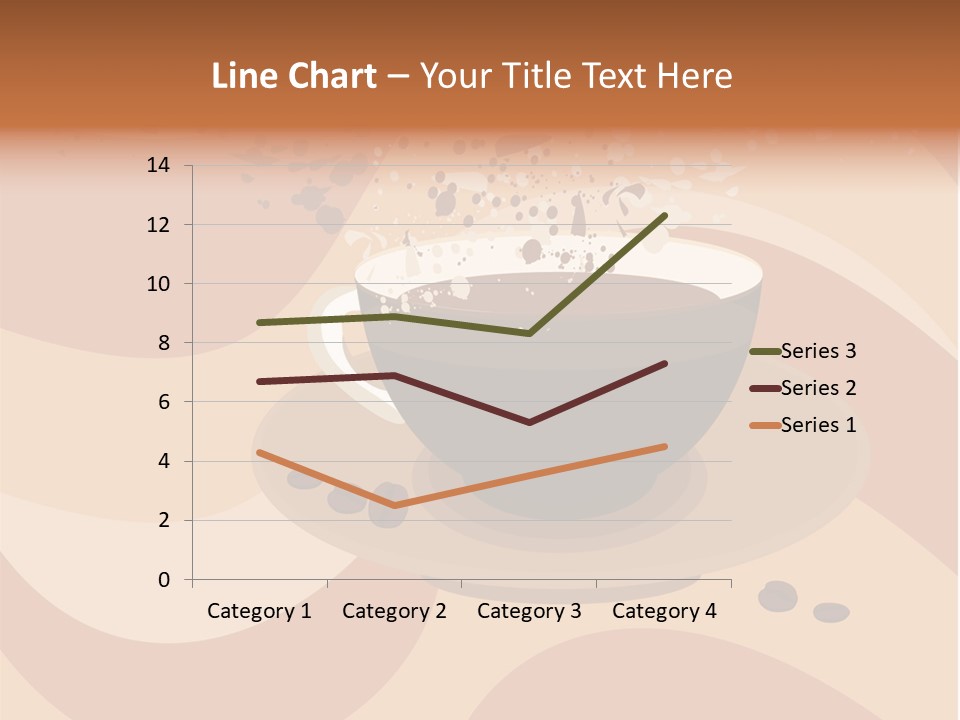 A Cup Of Coffee On A Saucer With Coffee Beans PowerPoint Template